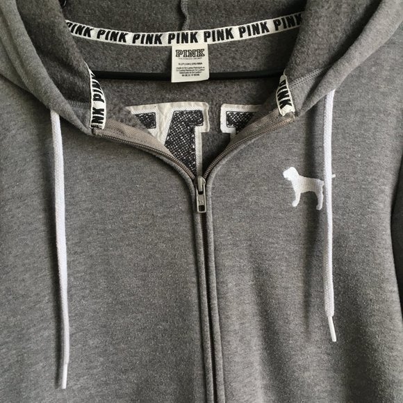 Victoria's Secret PINK Grey Hoodie with slouchy hood, Size S - Picture 3 of 5